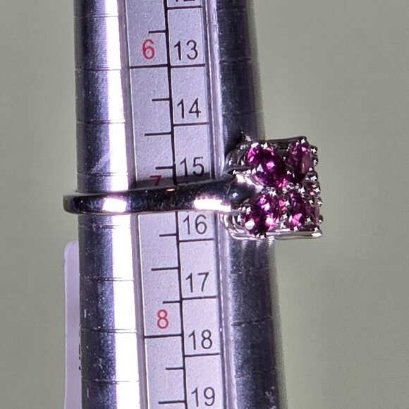 2.35ct Mixed Shape Blush Garnet Rhodium Over 925 Silver Ring Size 7 - Picture 5 of 5